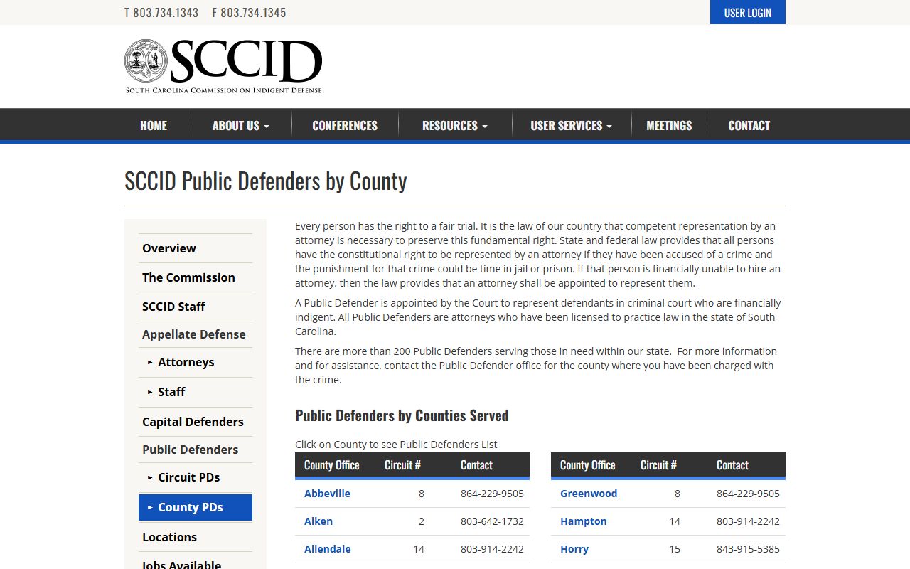 Hampton County arrest records county public defender directory
