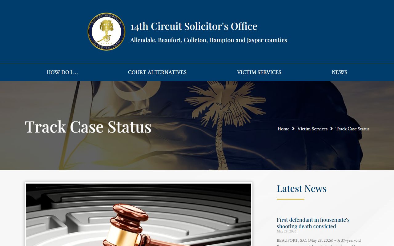Hampton County court dockets Solicitor case status page