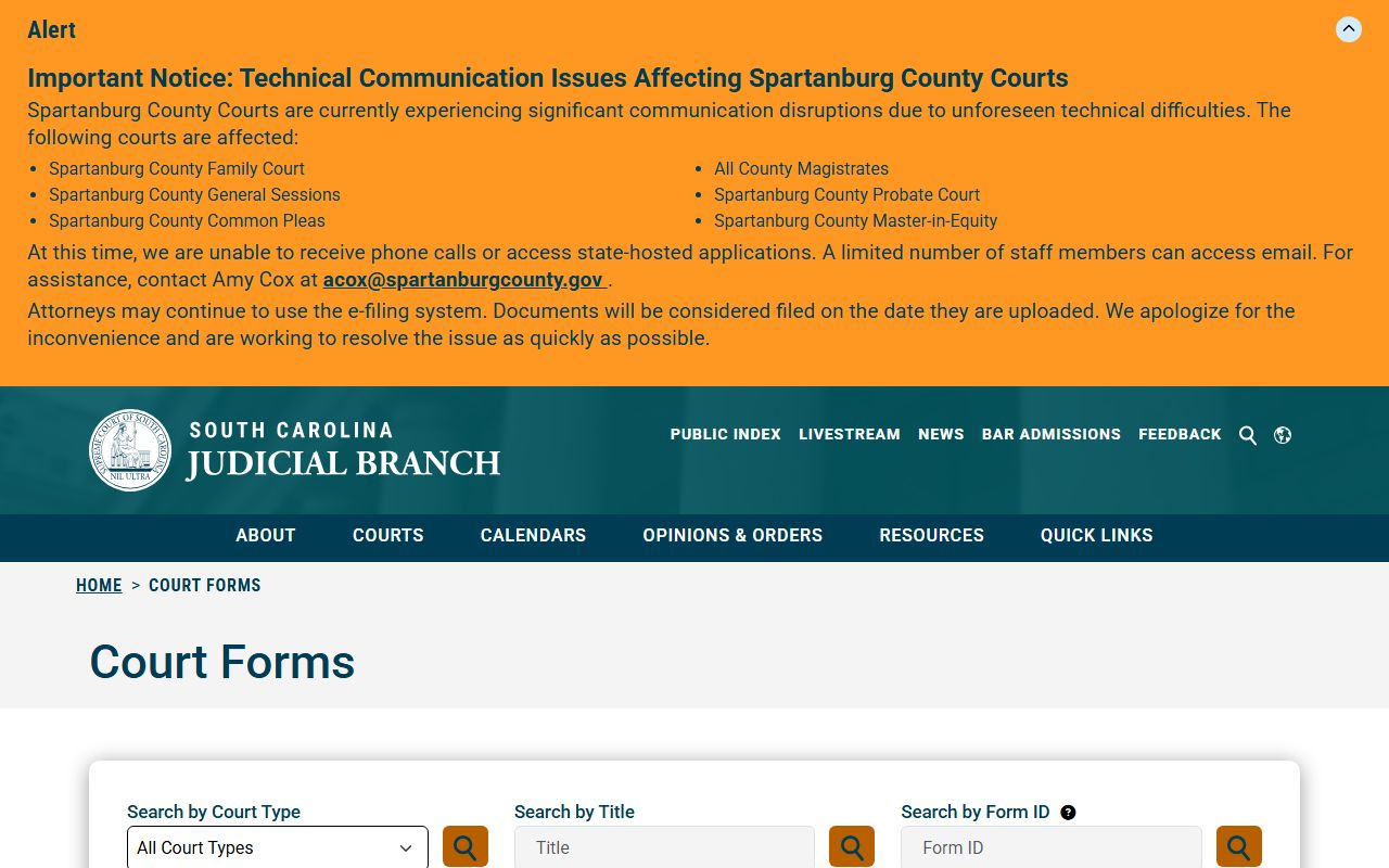Hampton County court records South Carolina court forms search