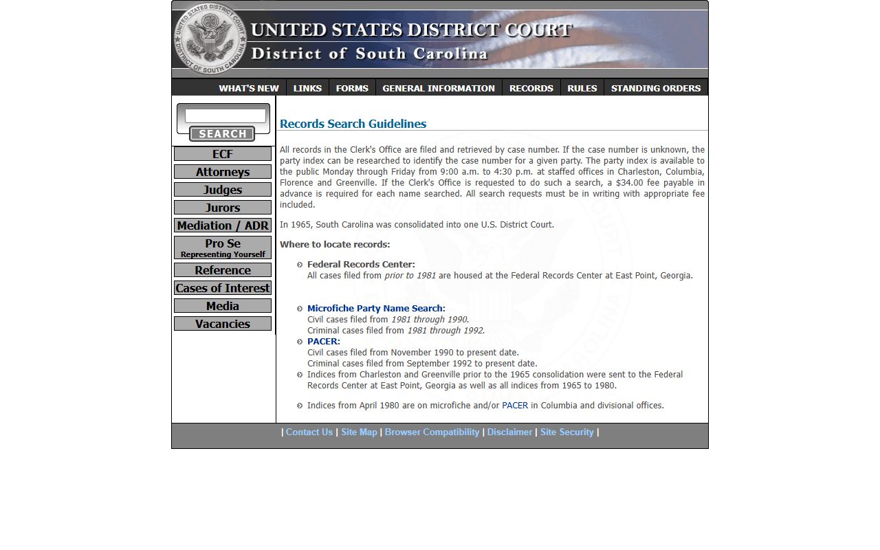 Hampton County Circuit Court records compared with federal PACER records