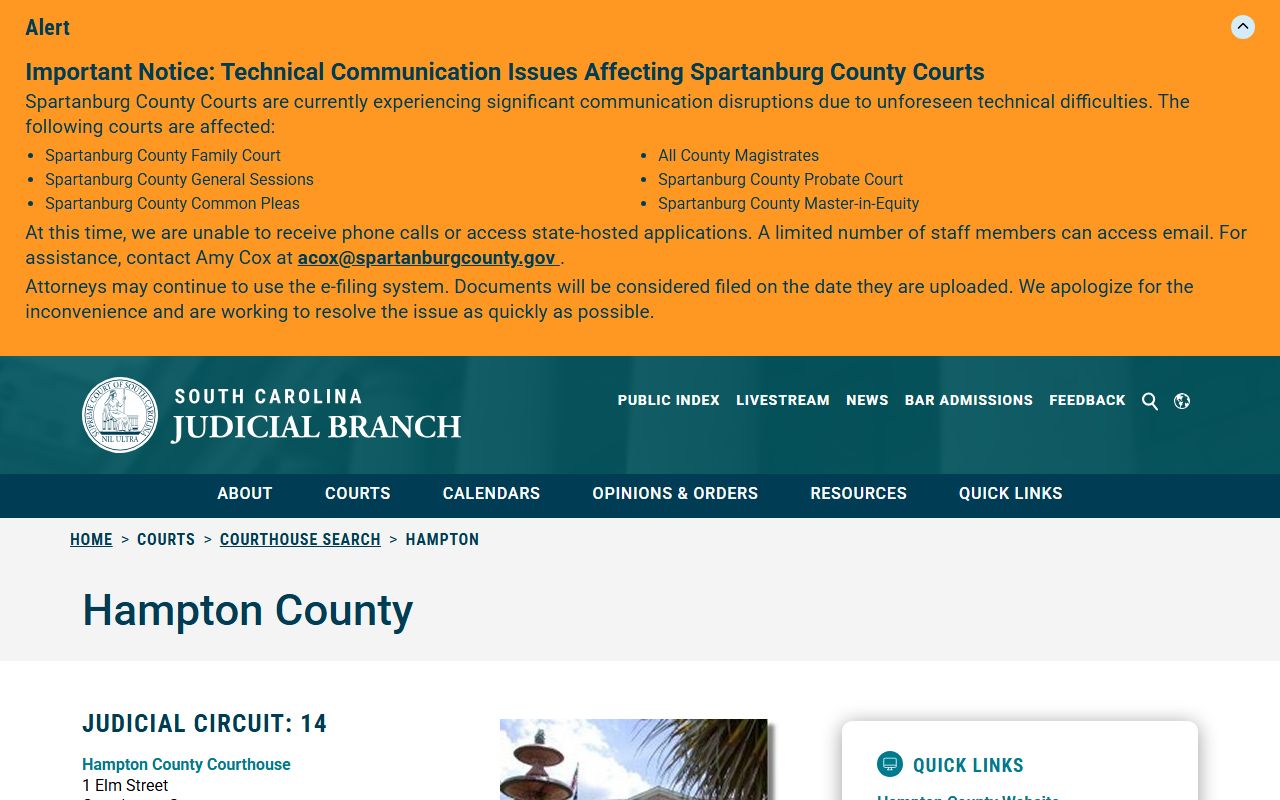 Hampton County court records courthouse directory