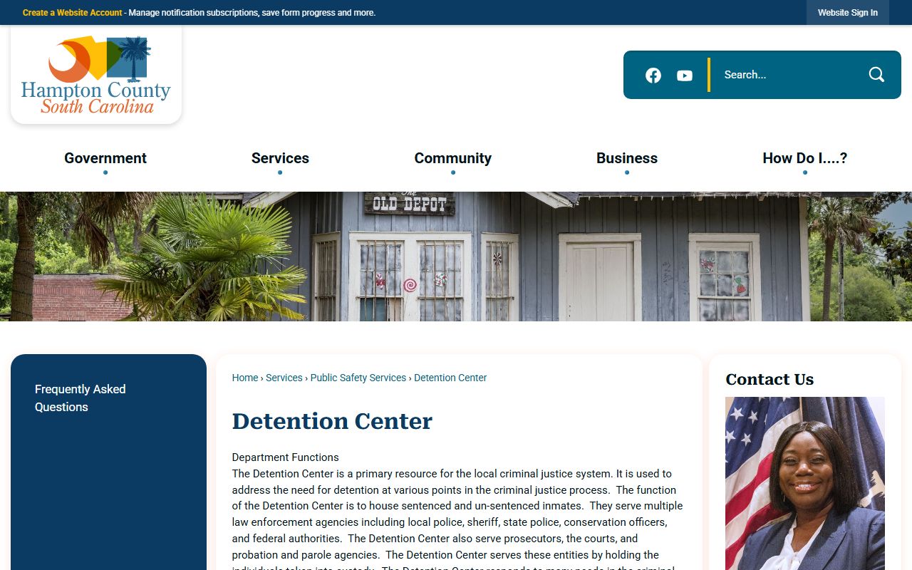 Hampton County inmate records detention center page