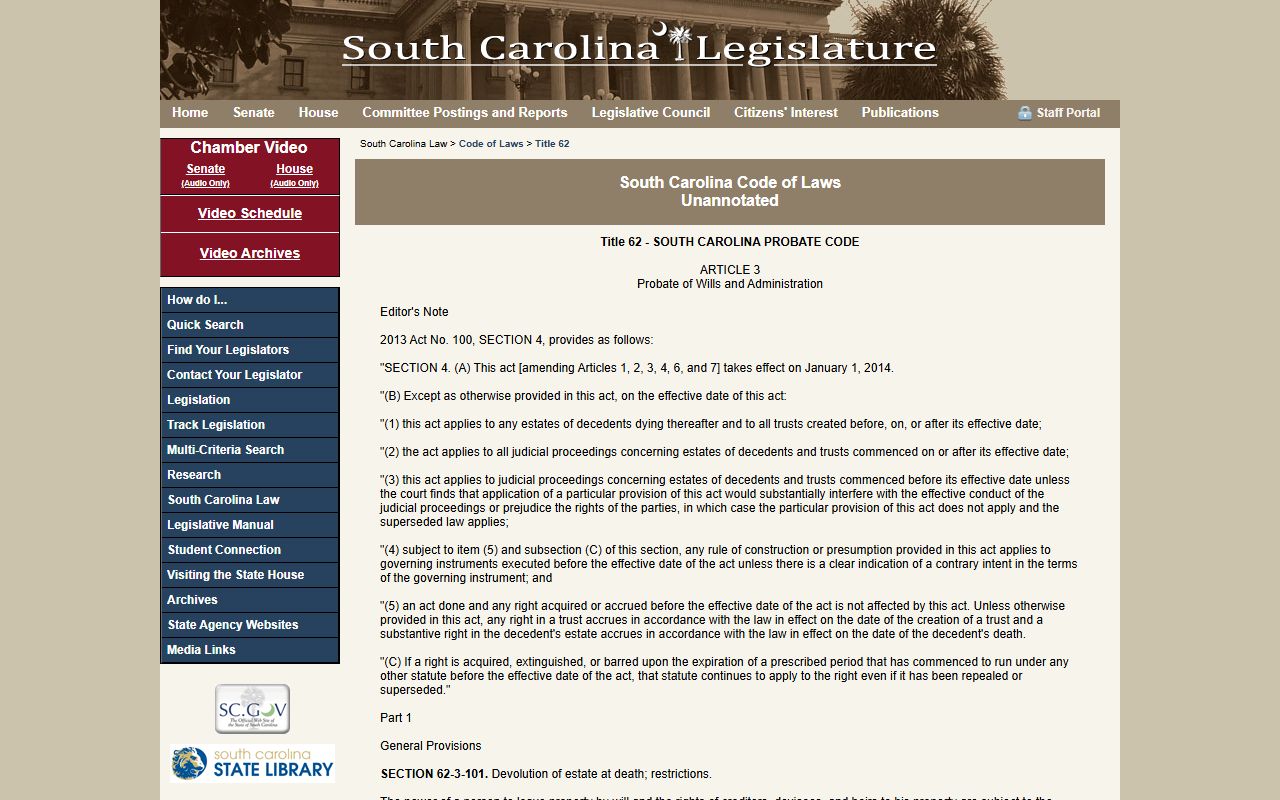 Hampton County probate records and South Carolina Probate Code estate law